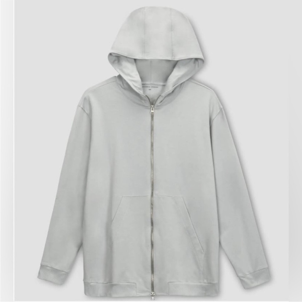 Universal Standard Women's Quintessential Zip Up Gray Hoodie Sweater size XS